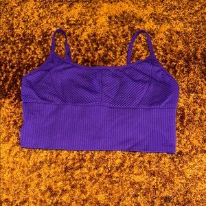 Elegant Purple Ribbed Women's Bra